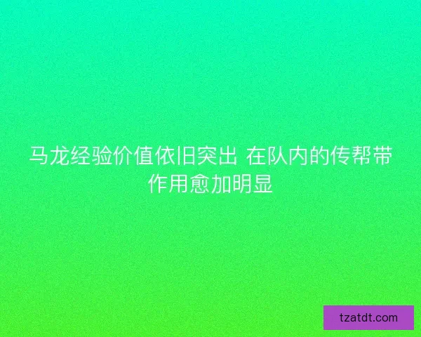 马龙经验价值依旧突出 在队内的传帮带作用愈加明显